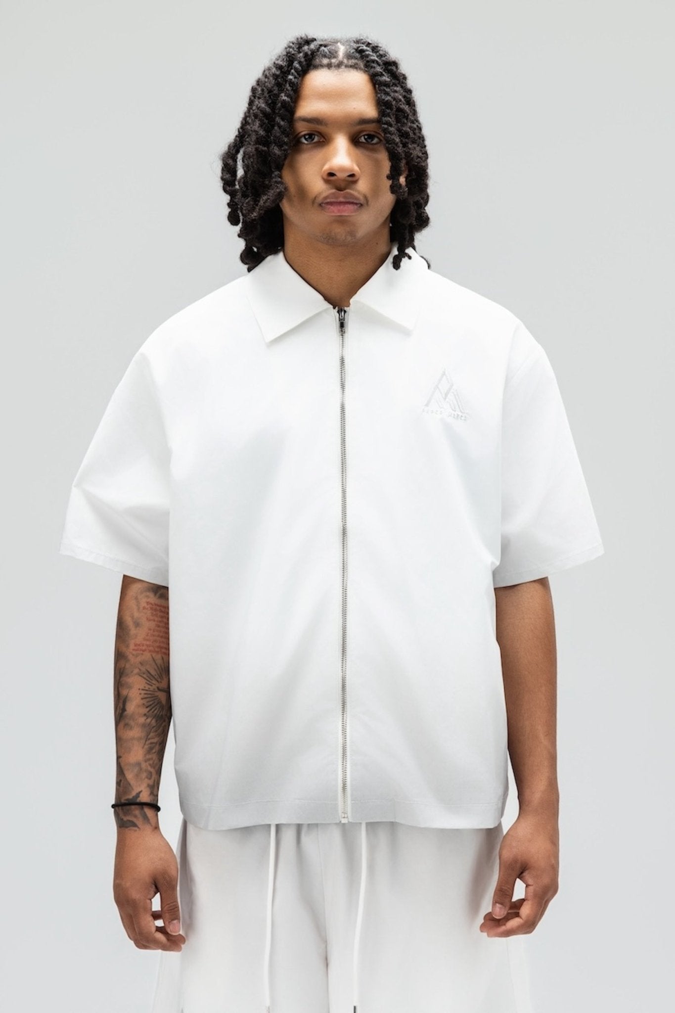 Cloud Zip Top Wht/Gry-1