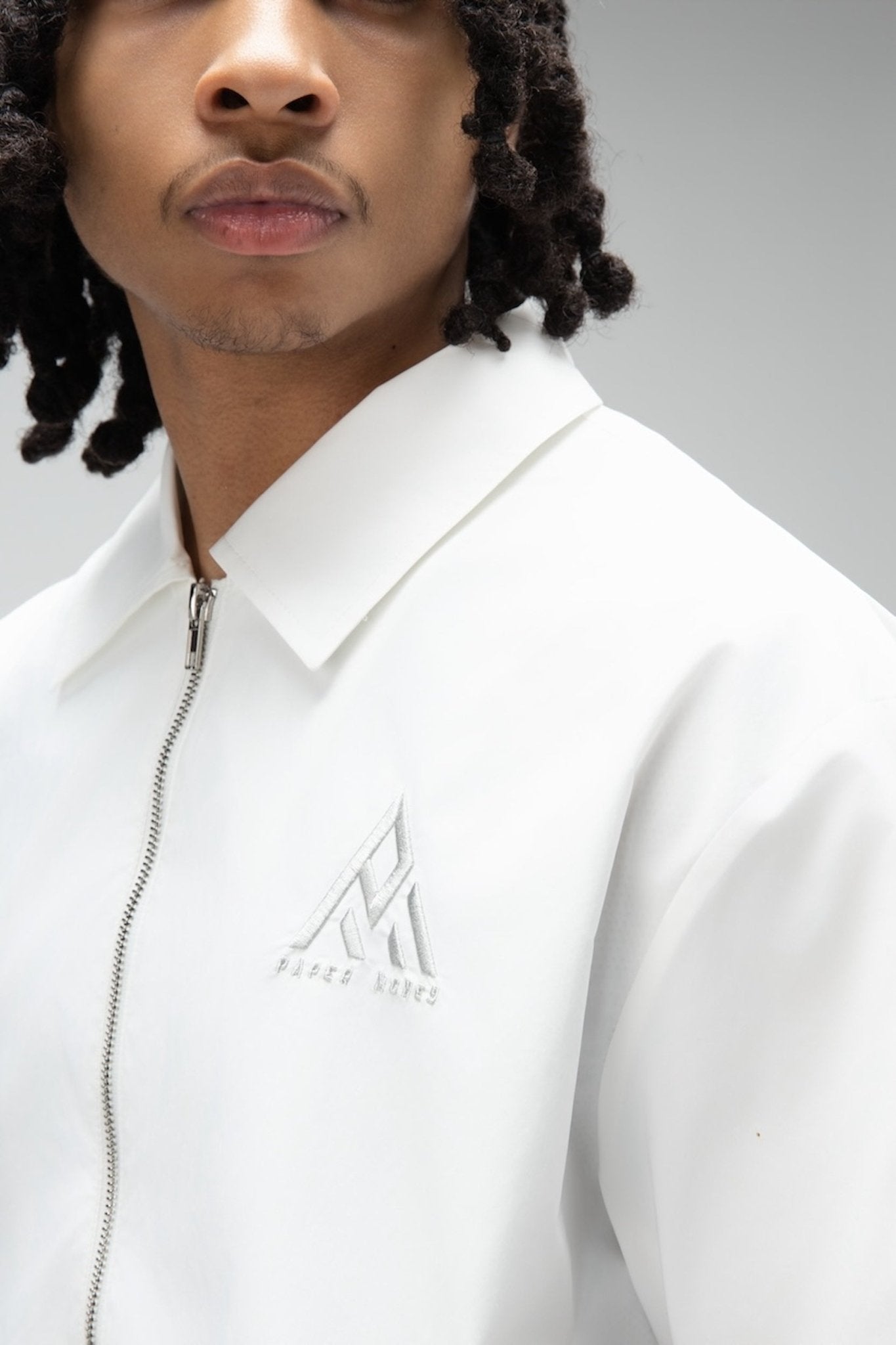 Cloud Zip Top Wht/Gry-2