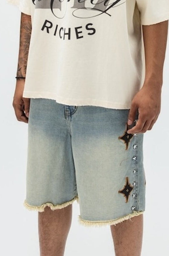 Shorts cristallizzati in nero corvino