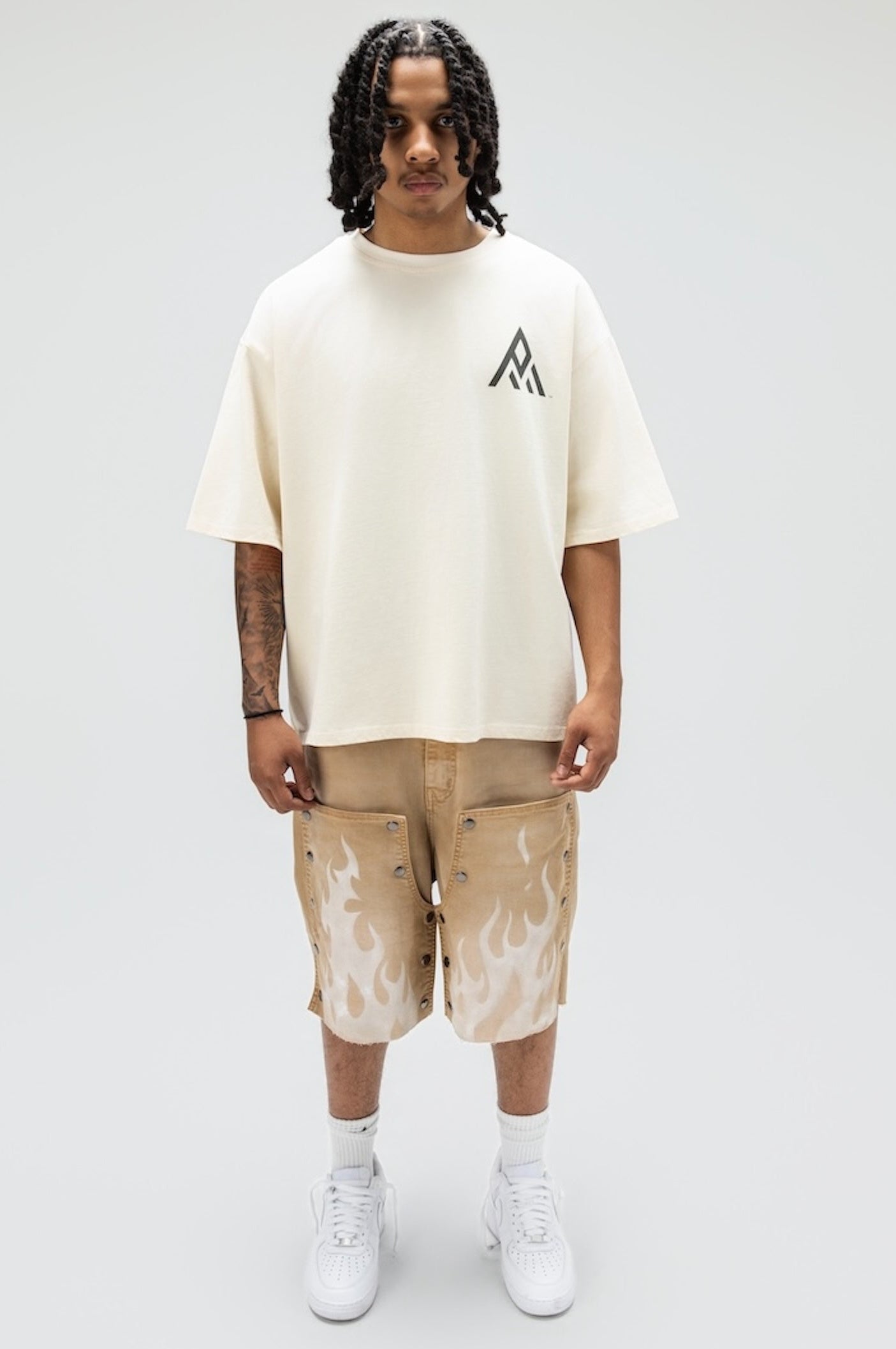 DUAL FLAMES SHORTS TAN-7