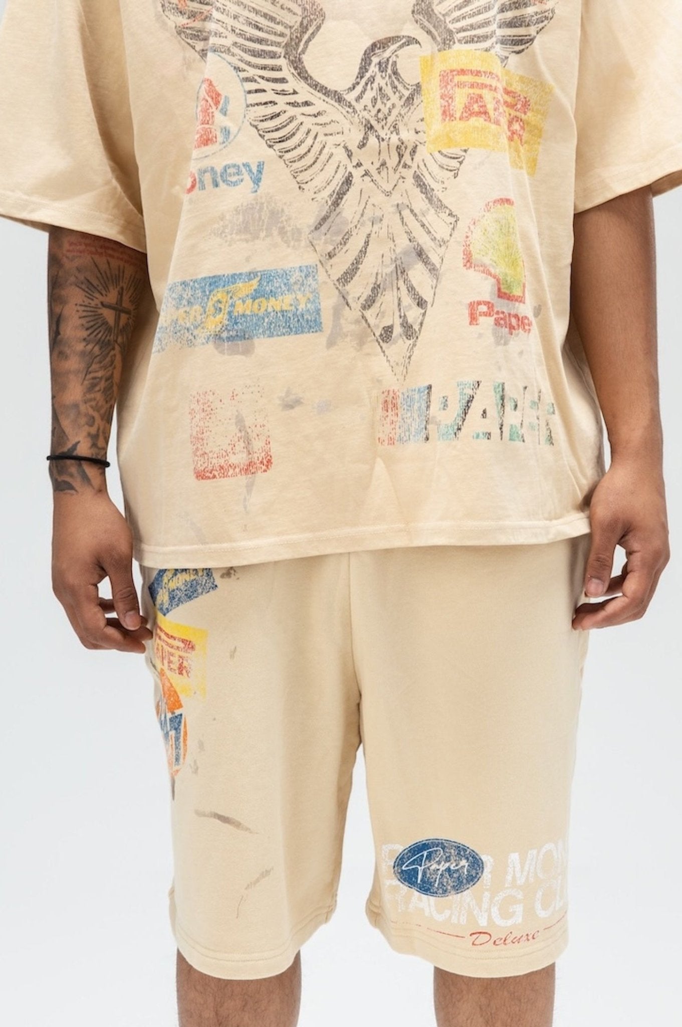 RACING CLUB SHORTS Cream