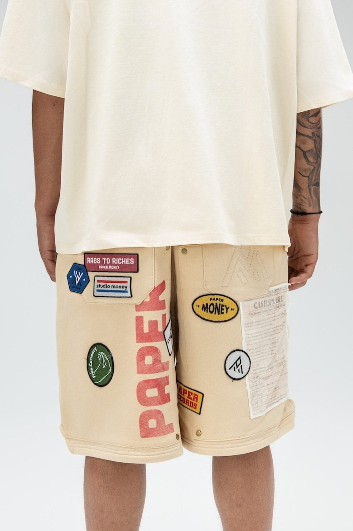 PAPER STATES SHORTS Cream-3