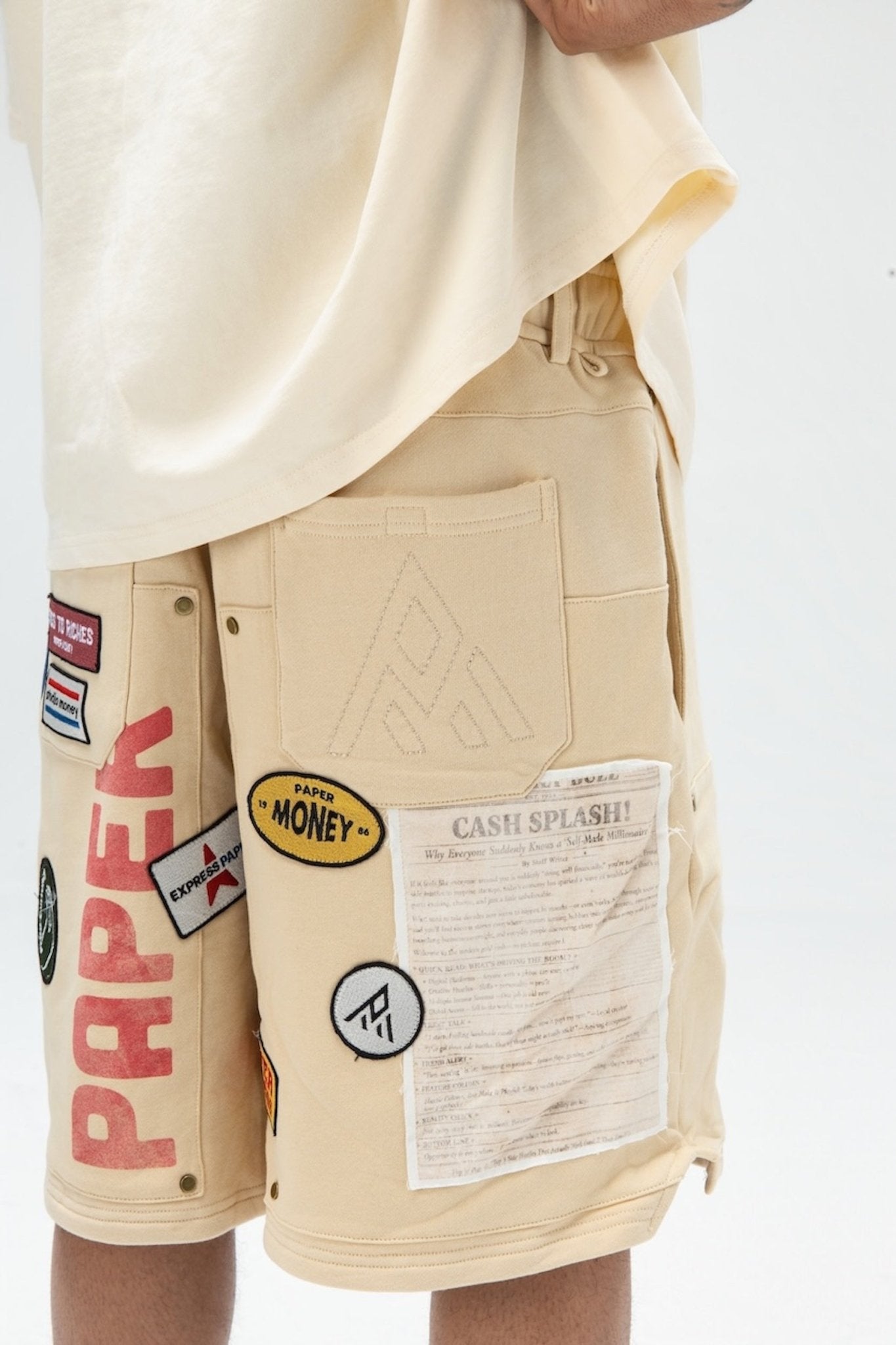 PAPER STATES SHORTS Cream-4