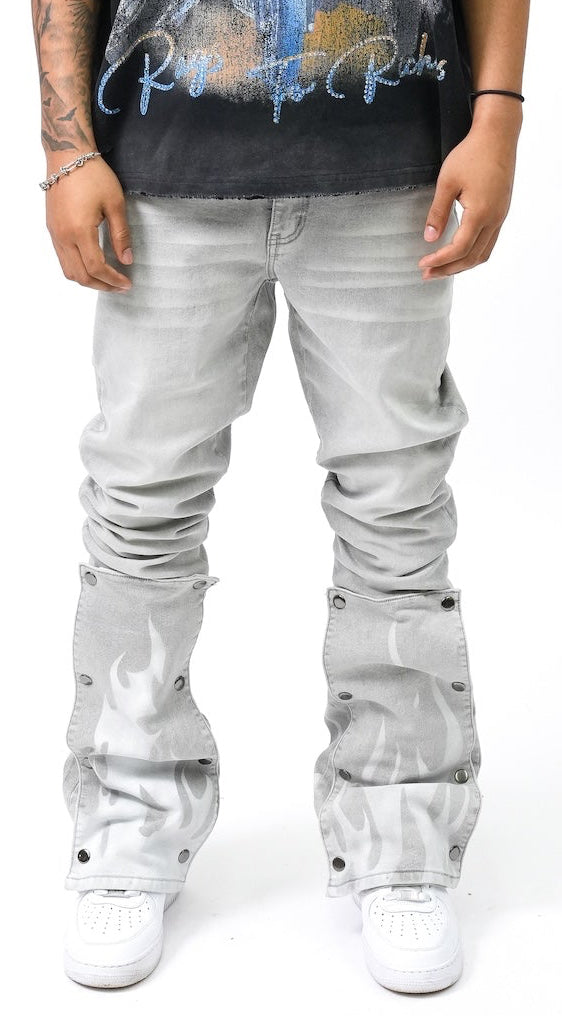 Dual Flames Pants - Grey