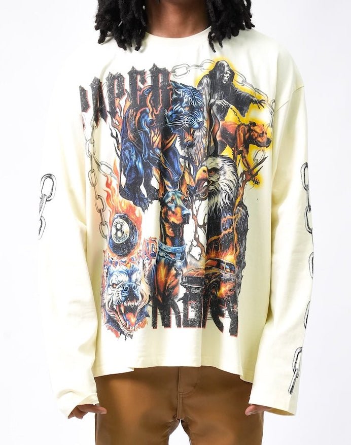 Beast Mode Long Sleeve Tee - Cream-1