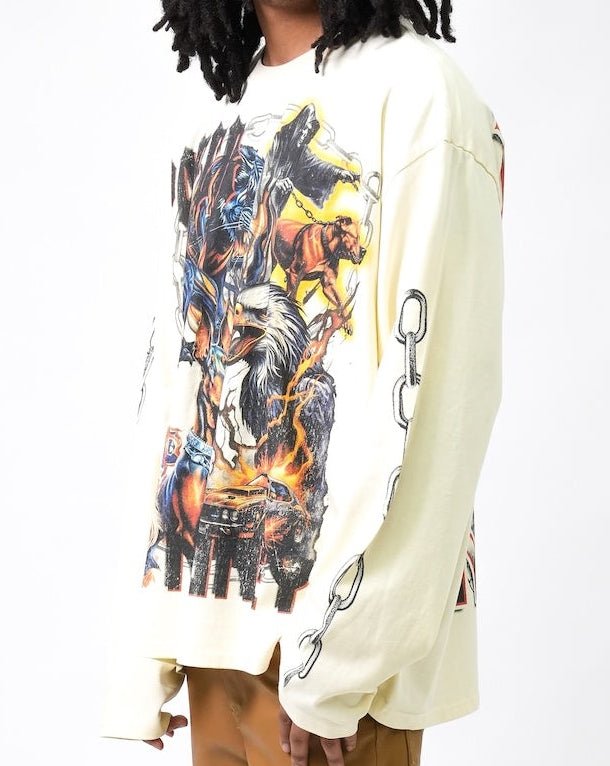 Beast Mode Long Sleeve Tee - Cream-2