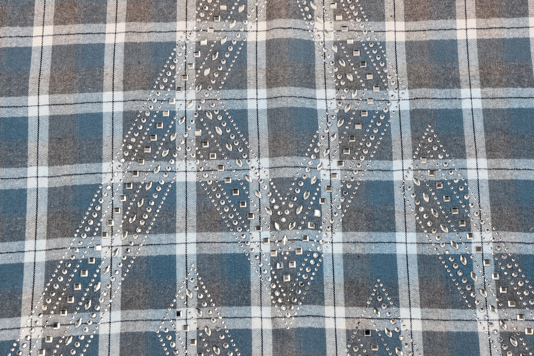 Flanella di strass azzurro-5