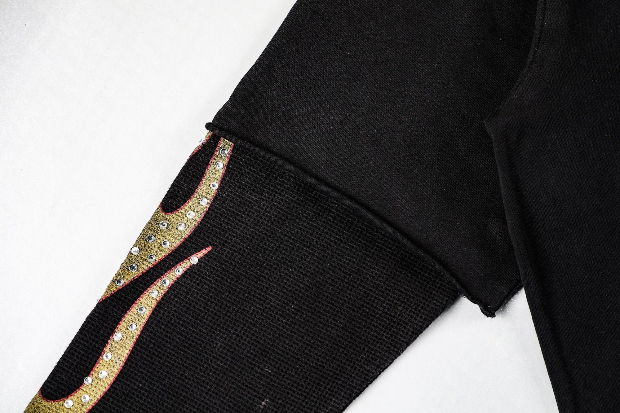 247 Rhinestone Double Layer Tee | Black