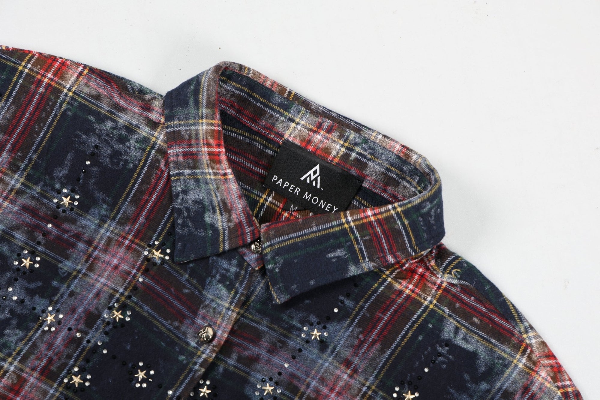 Rhinestone Flannel L/S | Blue/Red