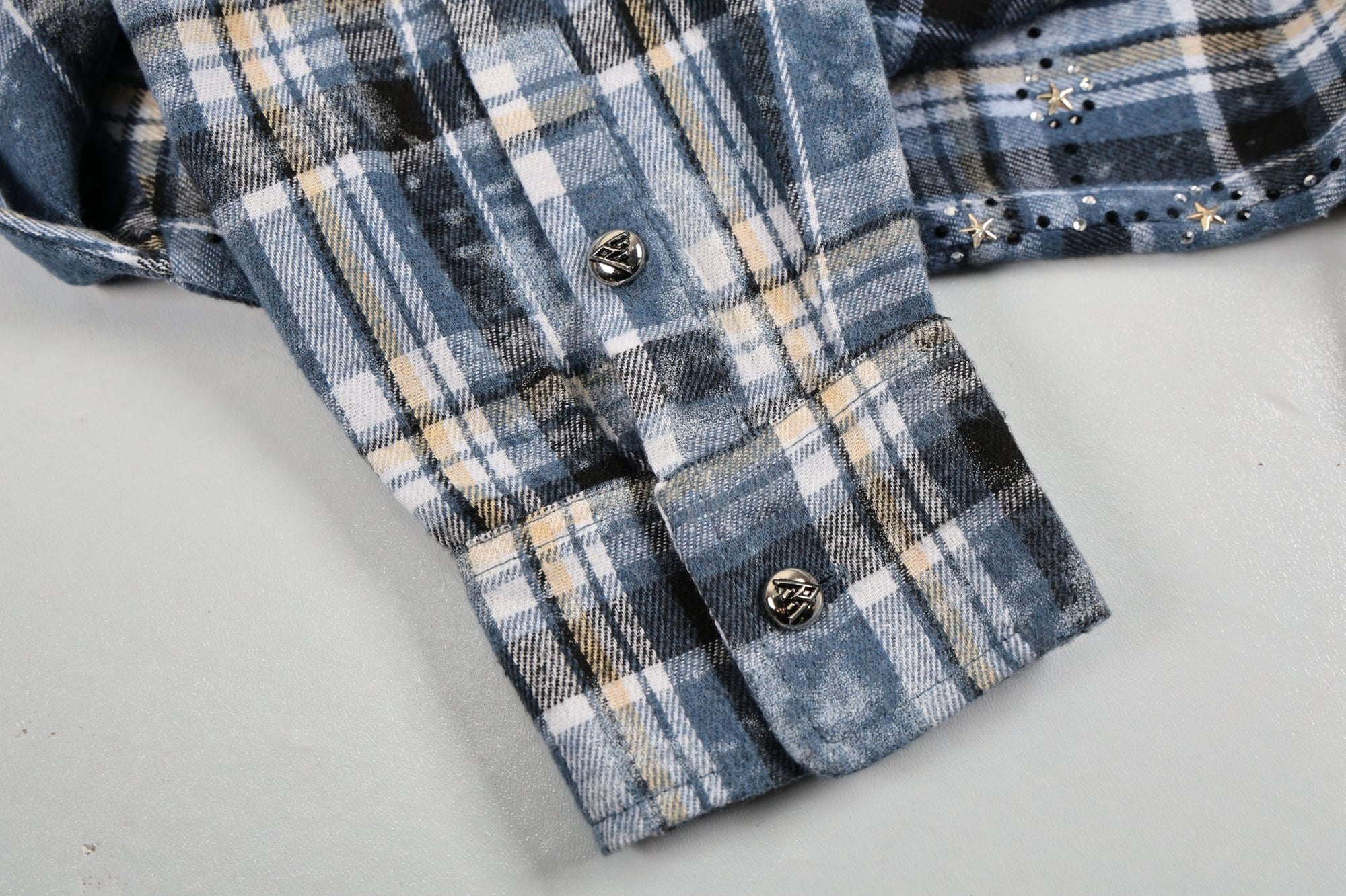 Rhinestone Flannel L/S | Blue