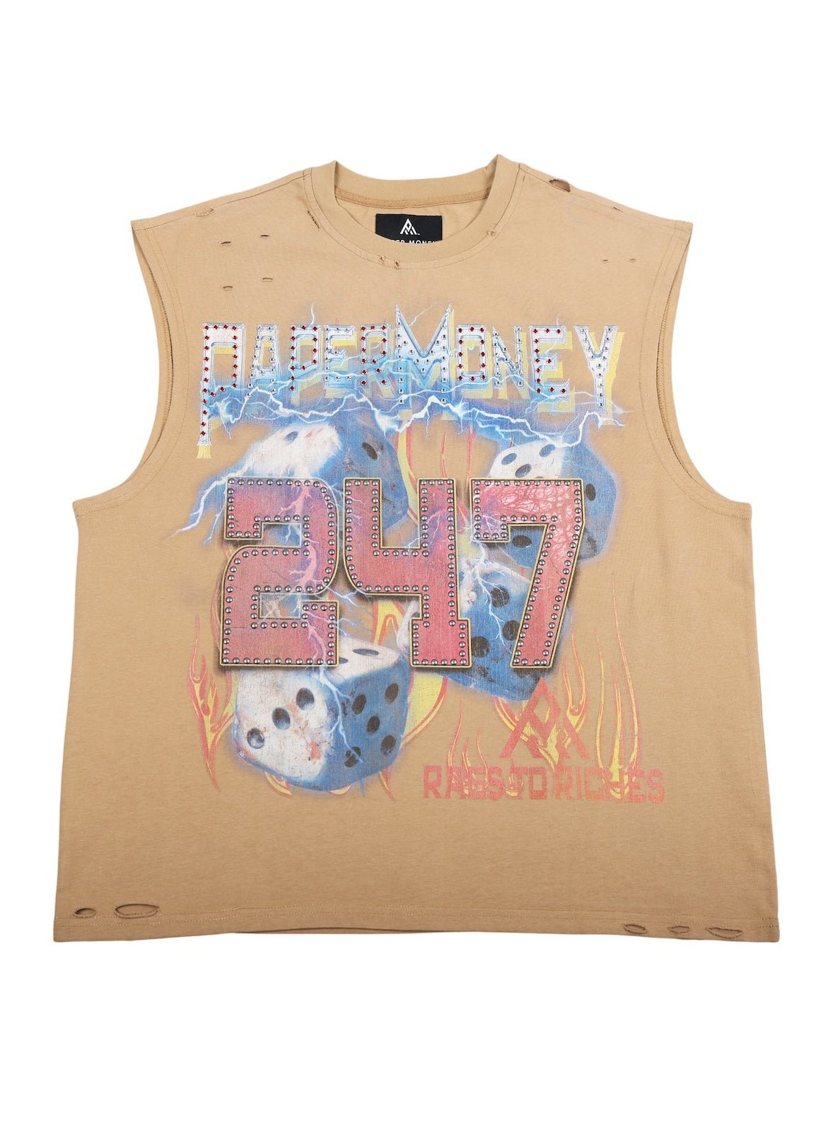 Rolling Dice Graphic Cutoff Tee | KHAKI BH3560G-1