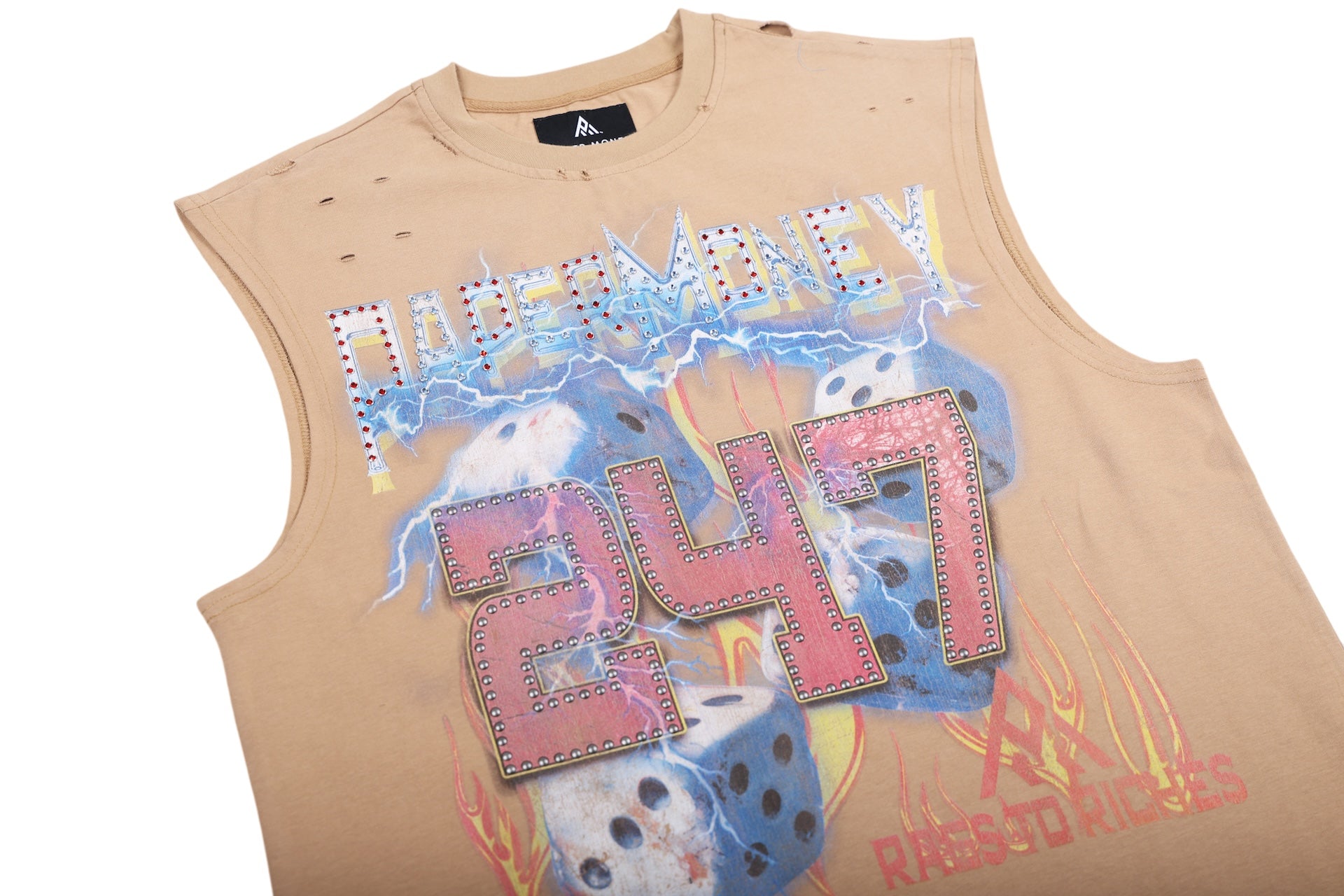 Rolling Dice Graphic Cutoff Tee | KHAKI BH3560G-2