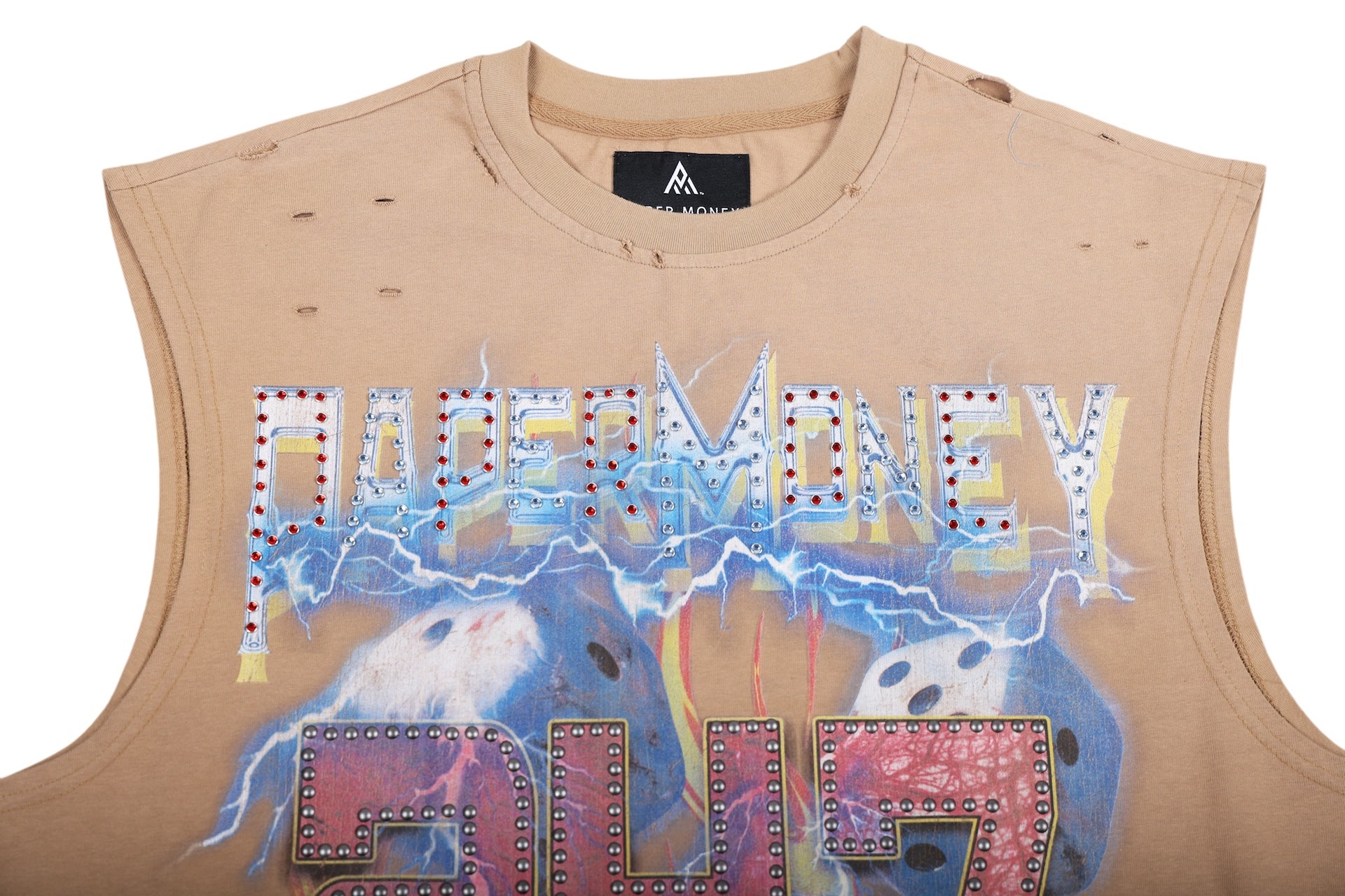 Rolling Dice Graphic Cutoff Tee | KHAKI BH3560G-3