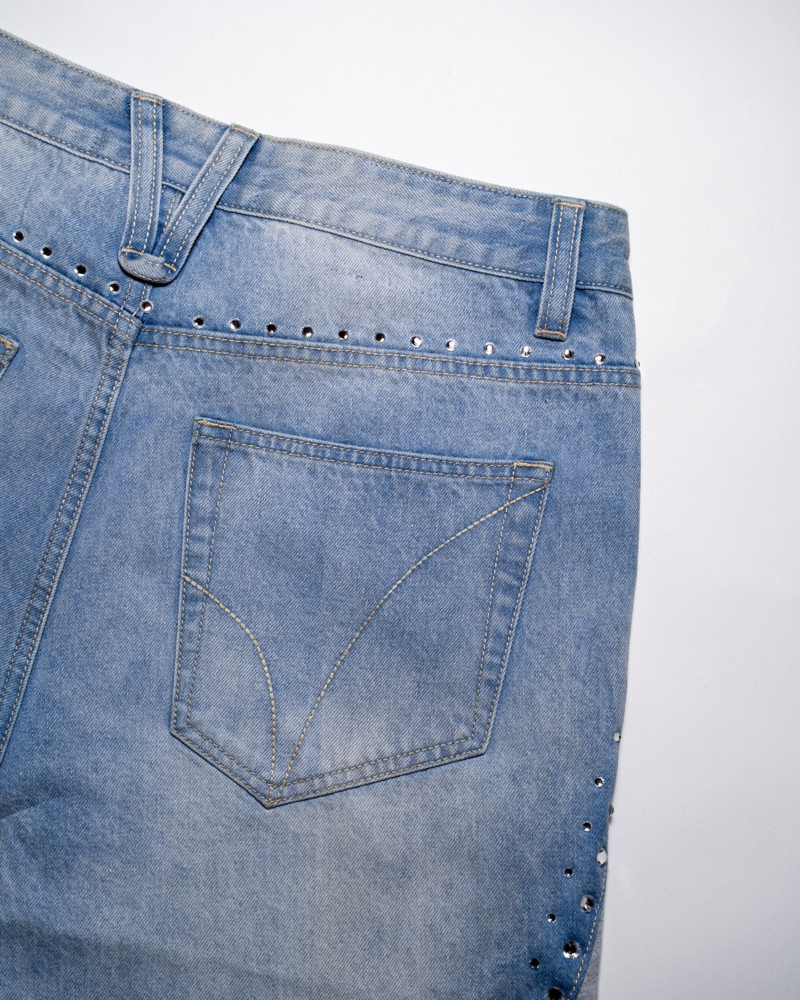 Crystalized Split Shorts in Blue