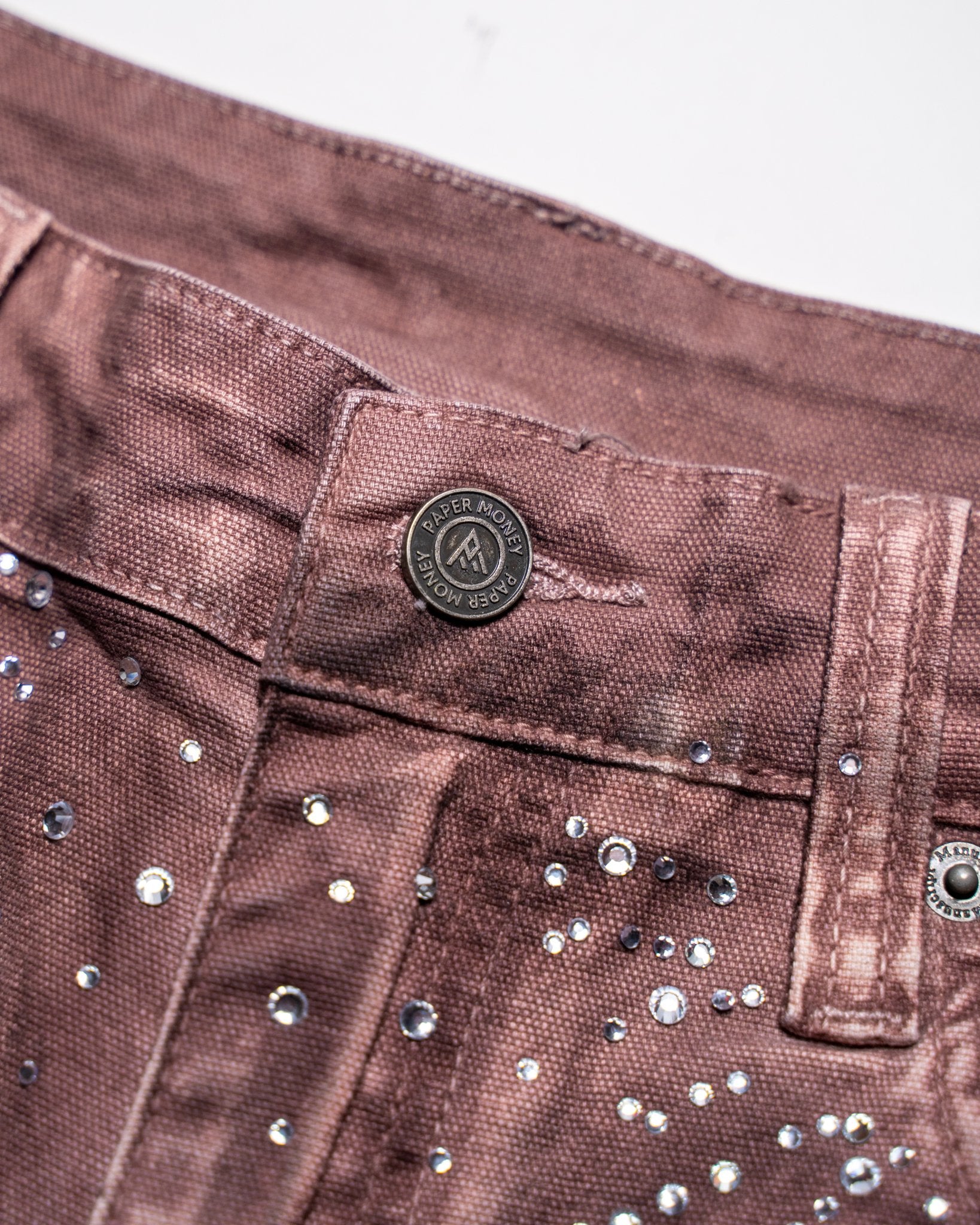 Shorts cristallizzati in arancione bruciato