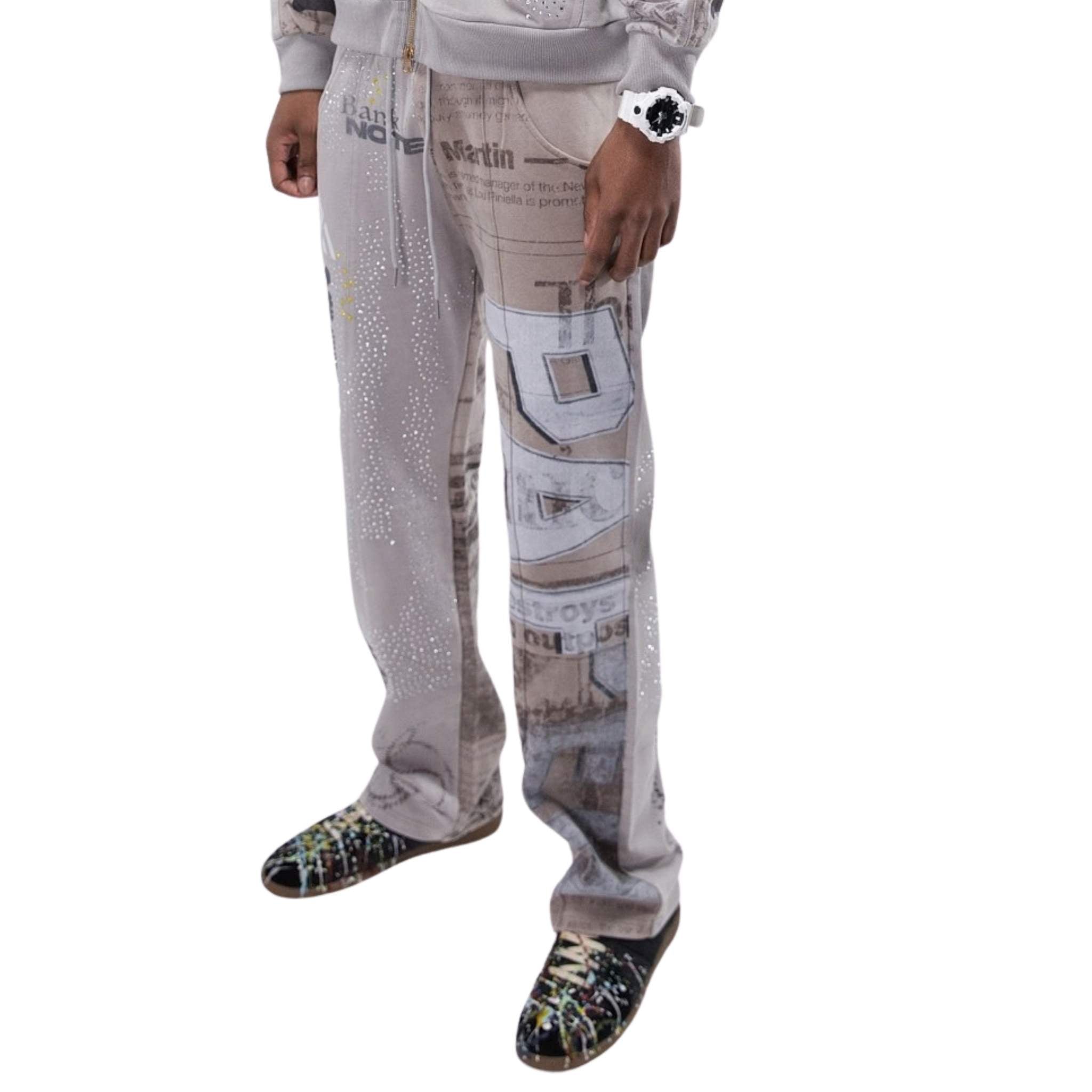 News Paper Sweat Pants | Taupe-2