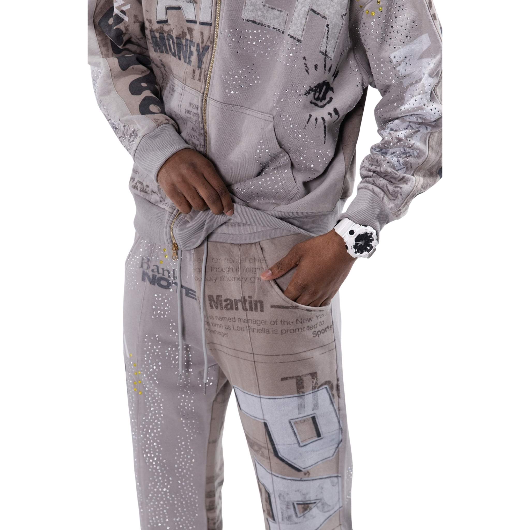 News Paper Sweat Pants | Taupe-4