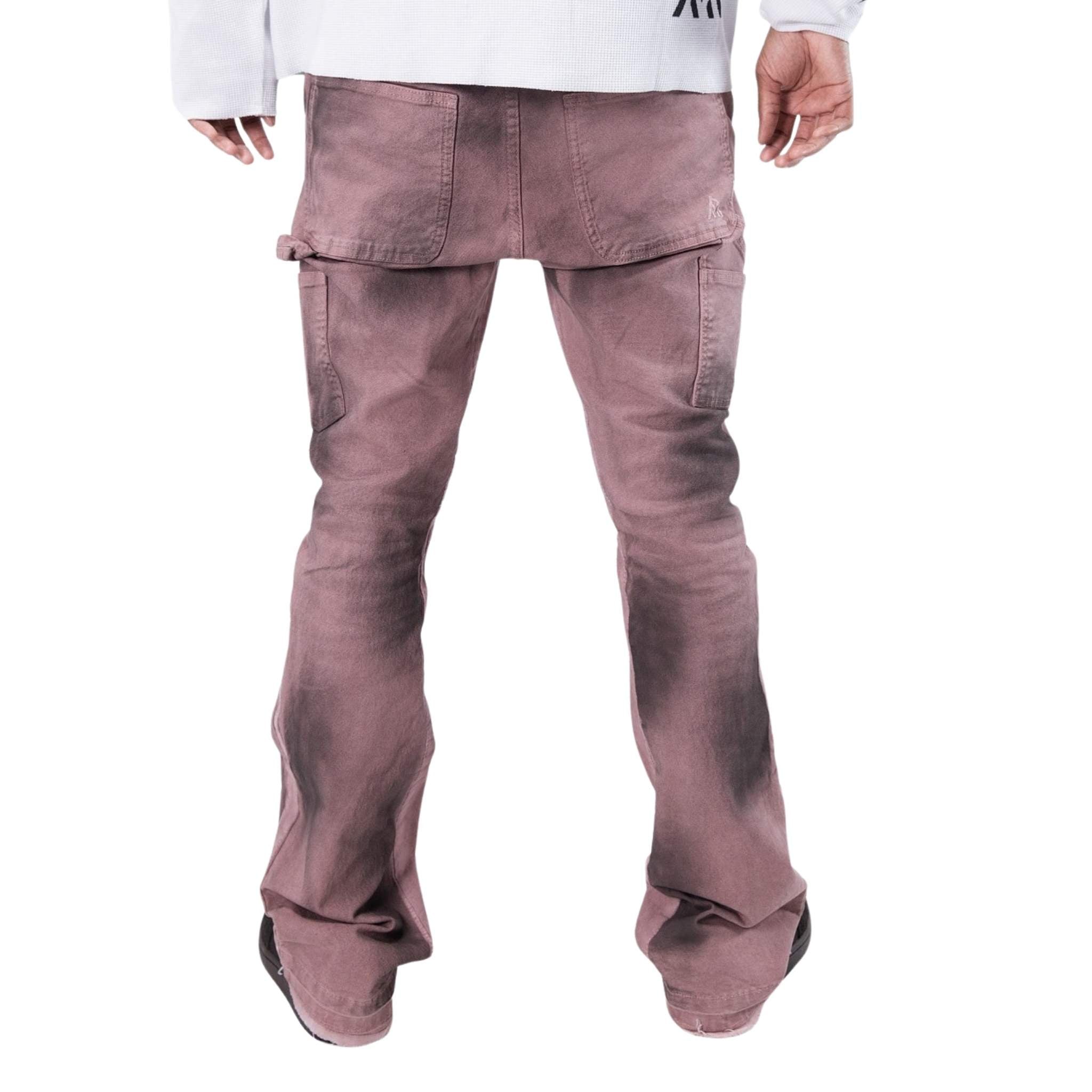 Rust carpenter pants back view with utility detailing – relaxed fit workwear pants