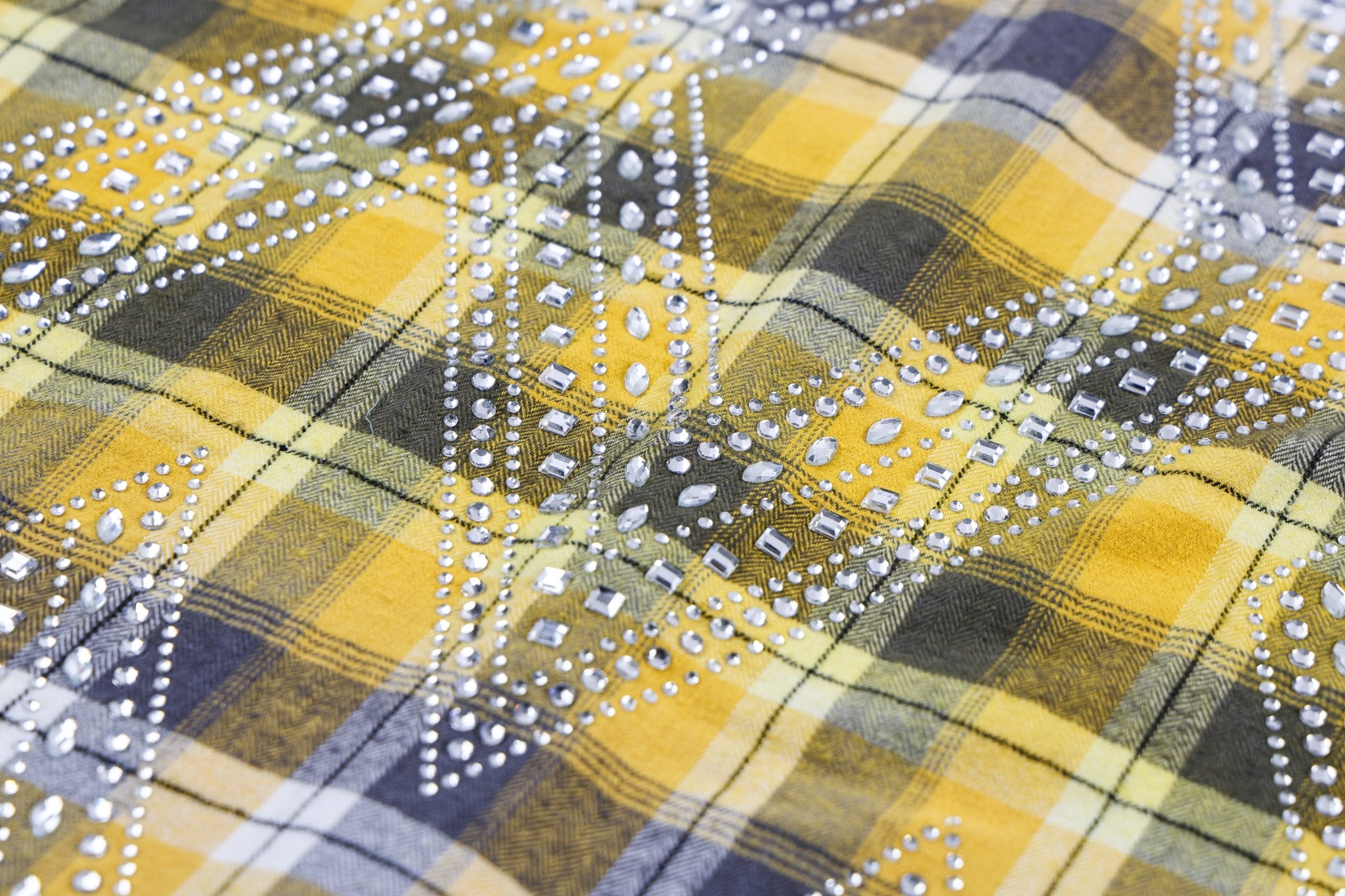 Flanella di strass gialla-3