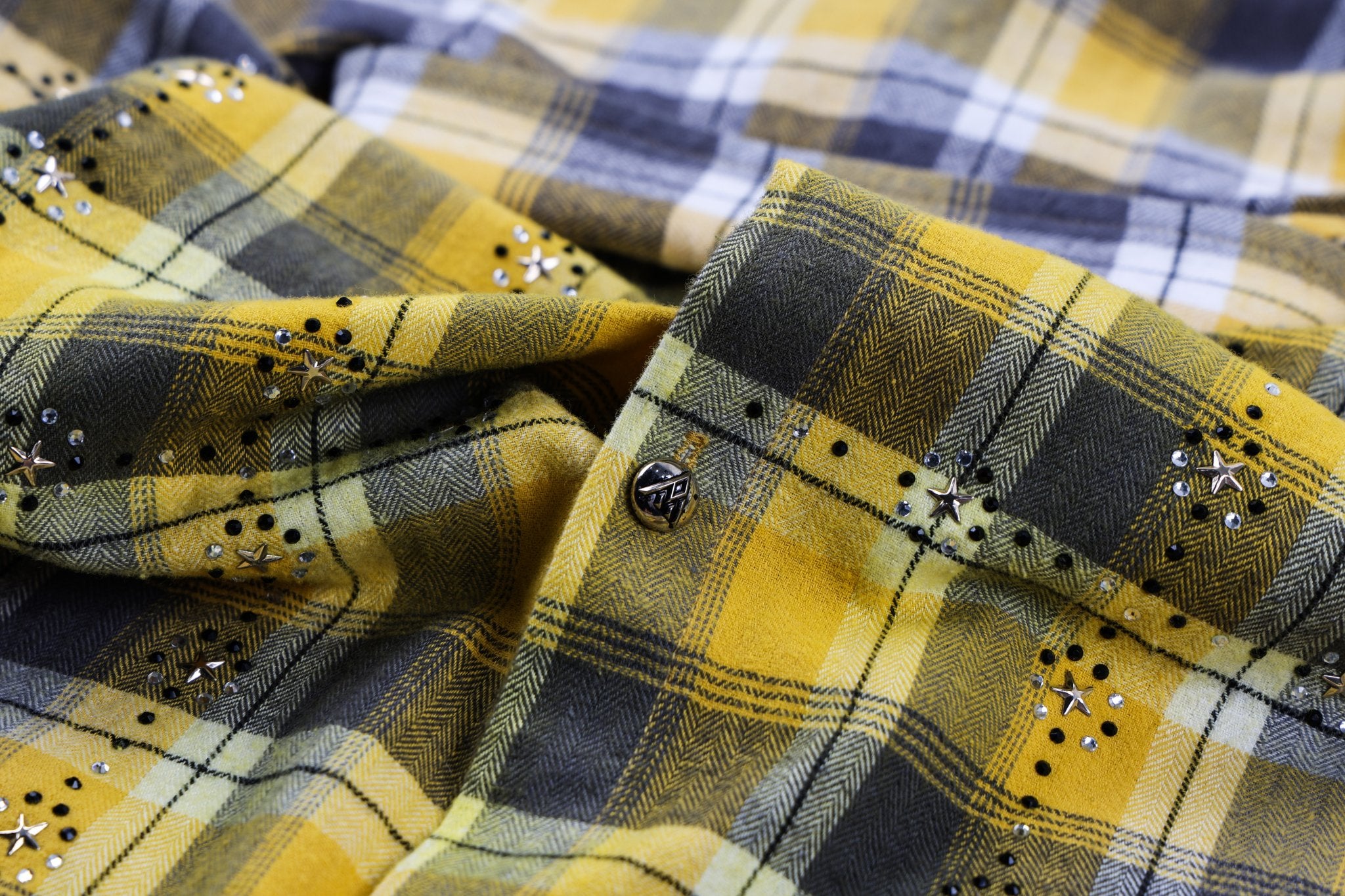Flanella di strass gialla-5