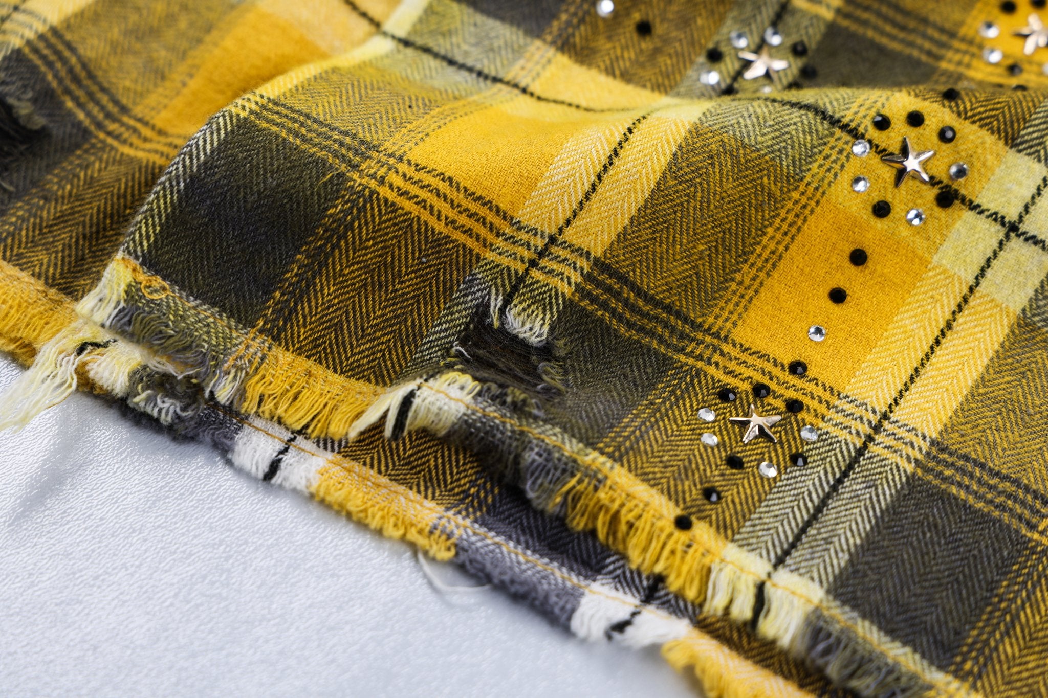 Flanella di strass gialla-6