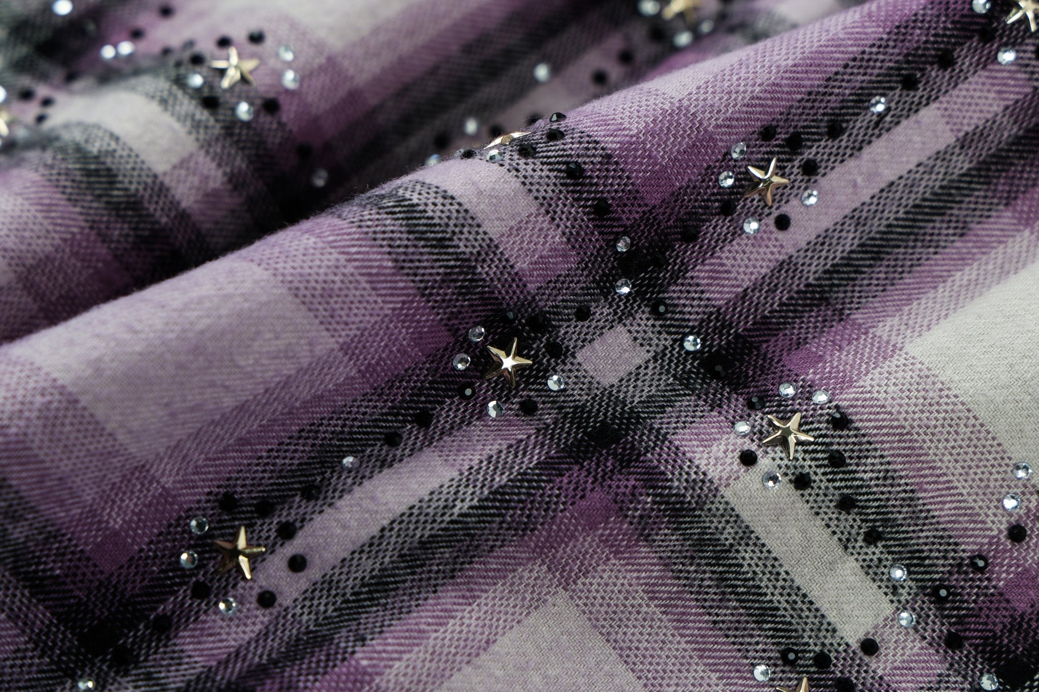 Flanella di strass viola-7