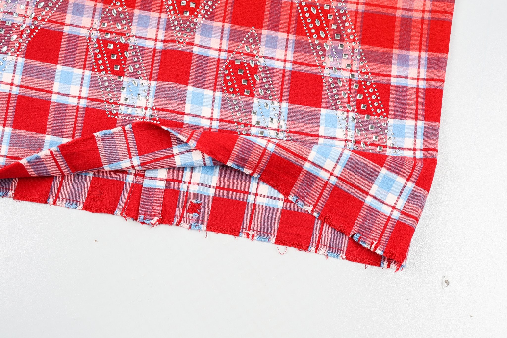 Rhinestone Flannel Red-7