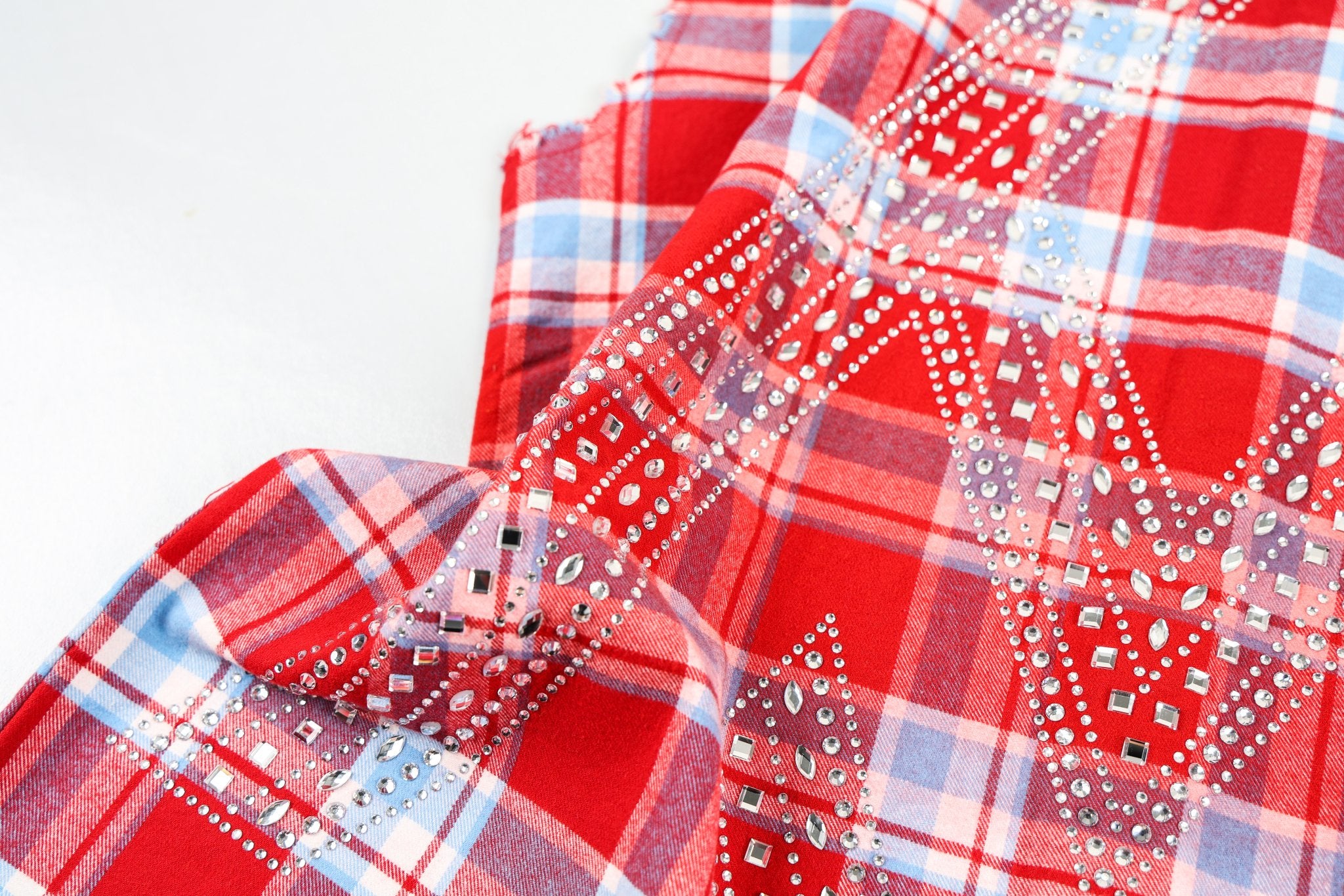 Rhinestone Flannel Red-5