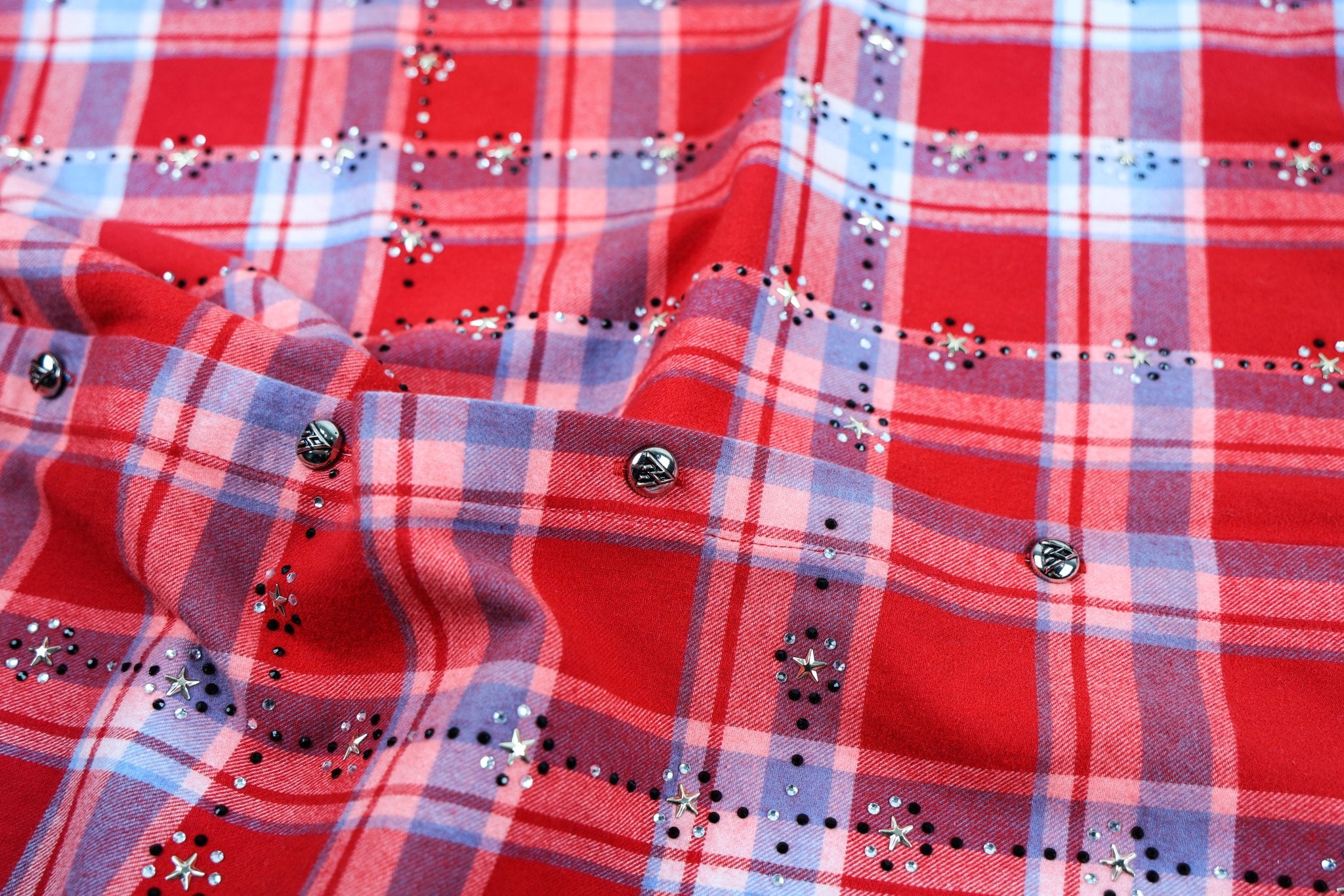 Rhinestone Flannel Red-4
