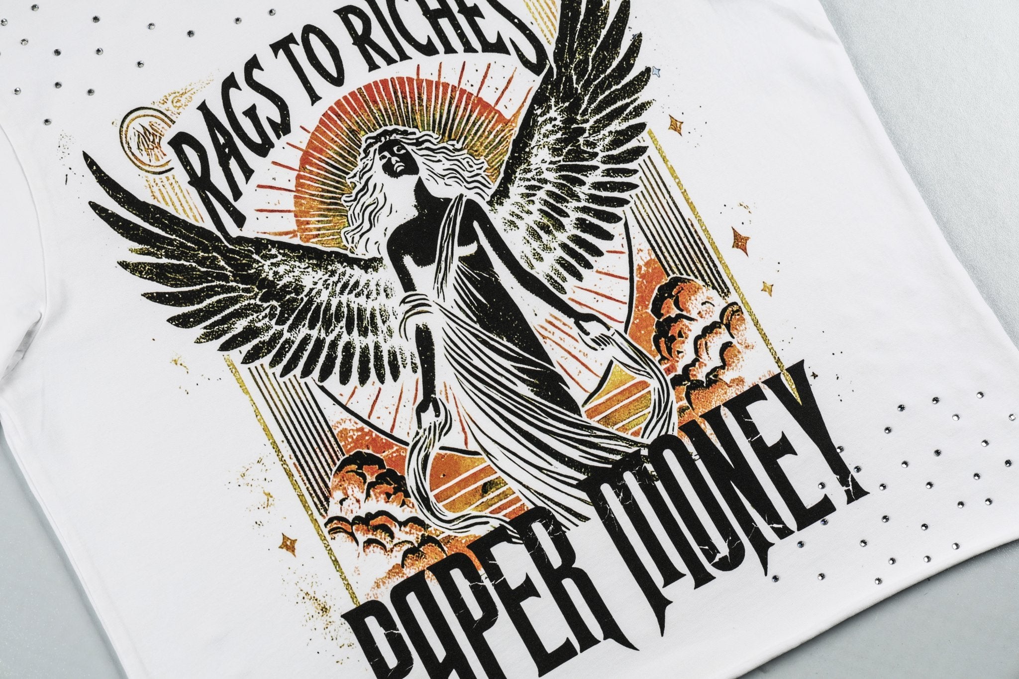 Fallen Angels Rhinestone S/S Tee | White - BH3335-2
