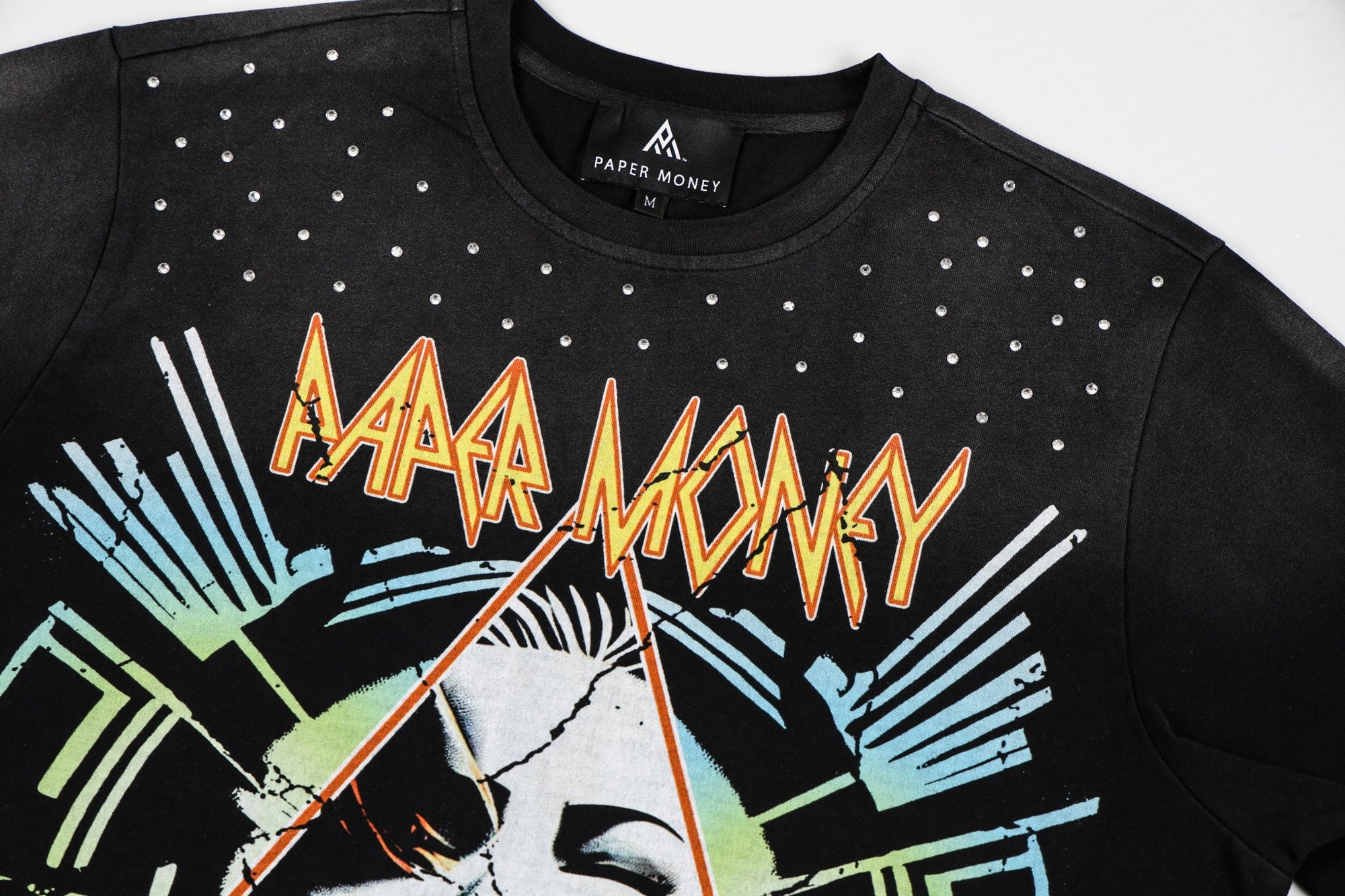 Def Money Rhinestone S/S Tee | Black