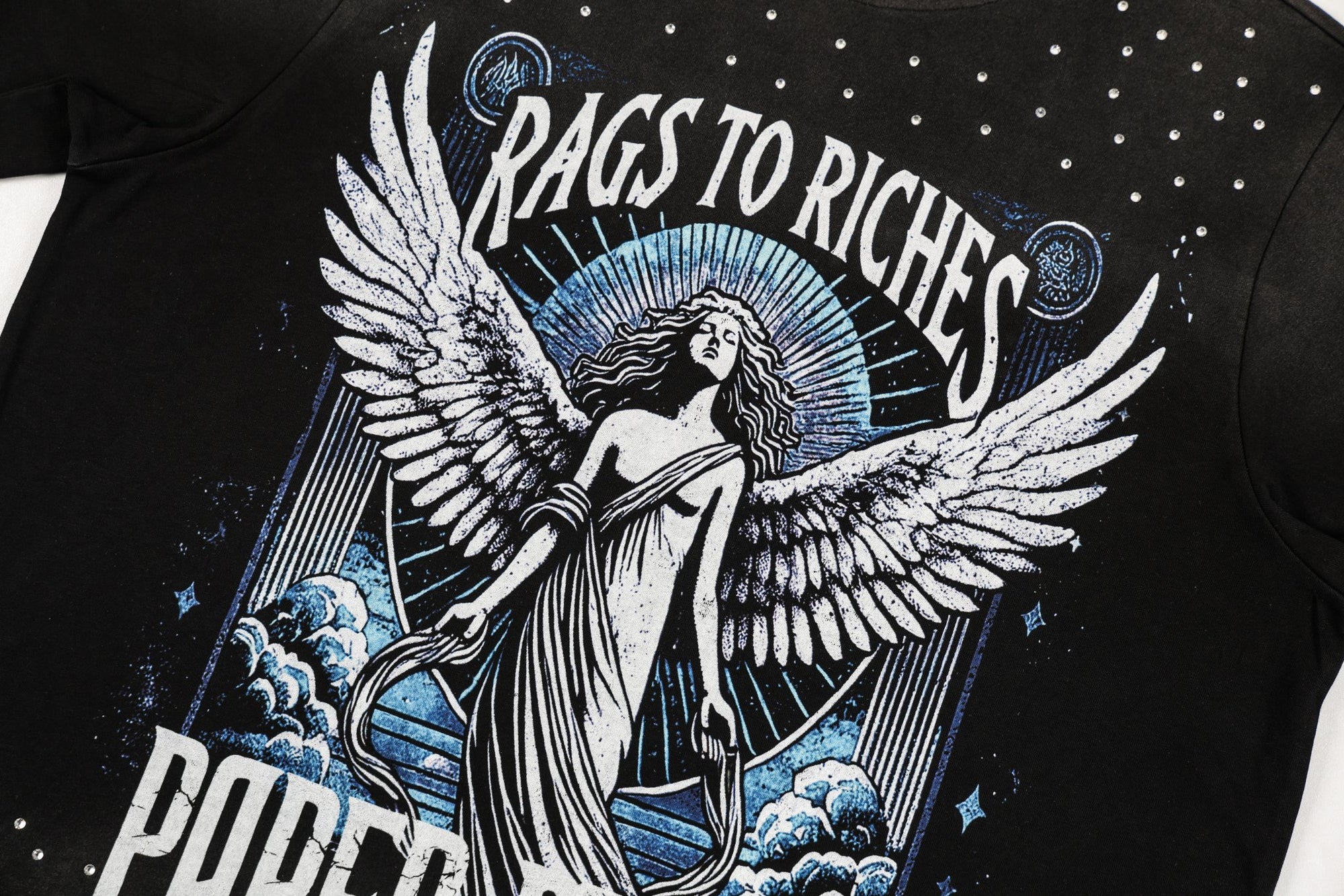 Maglietta Fallen Angels con strass a maniche lunghe | Nero
