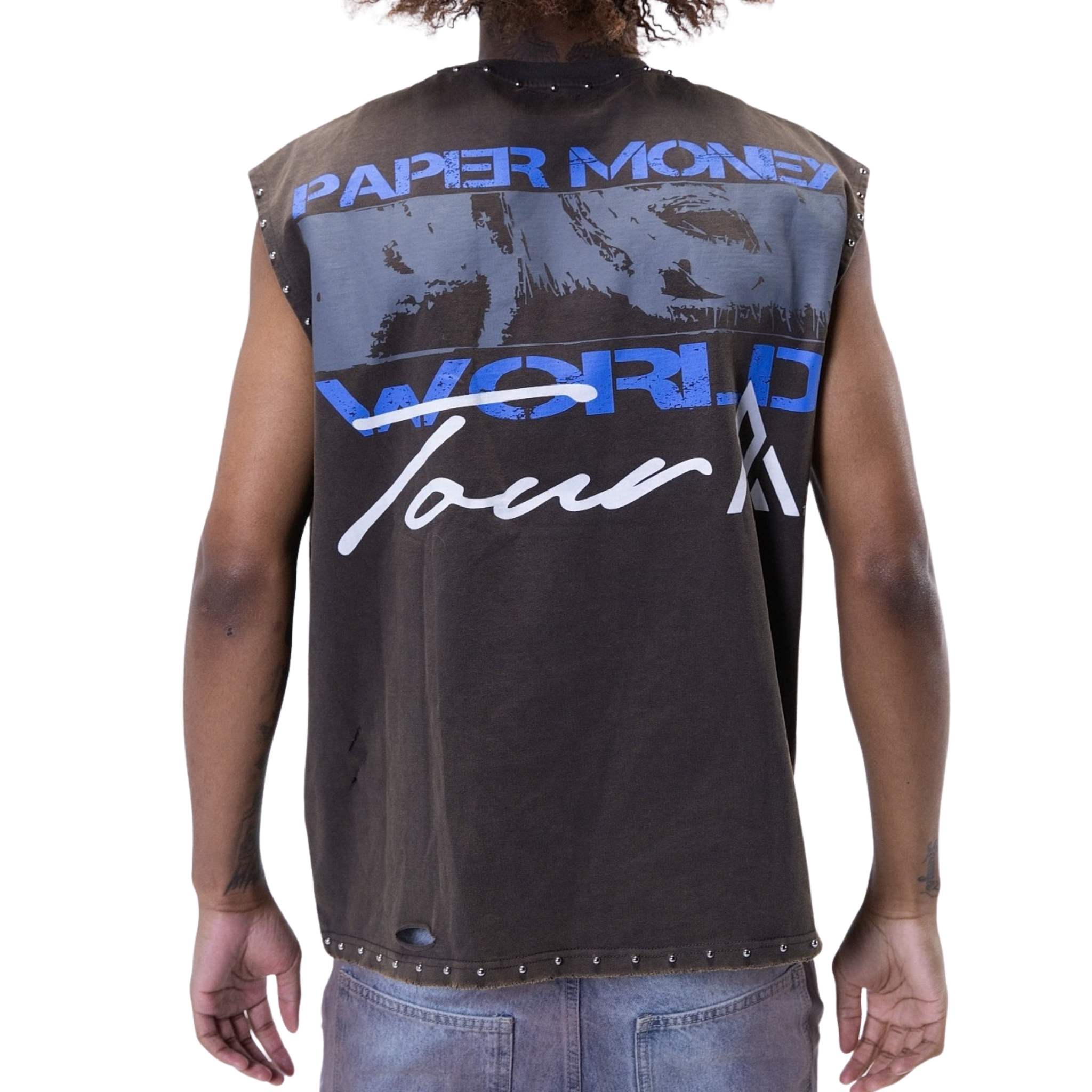 R2R World Tour tank top back graphic with tour-style print – vintage sleeveless shirt