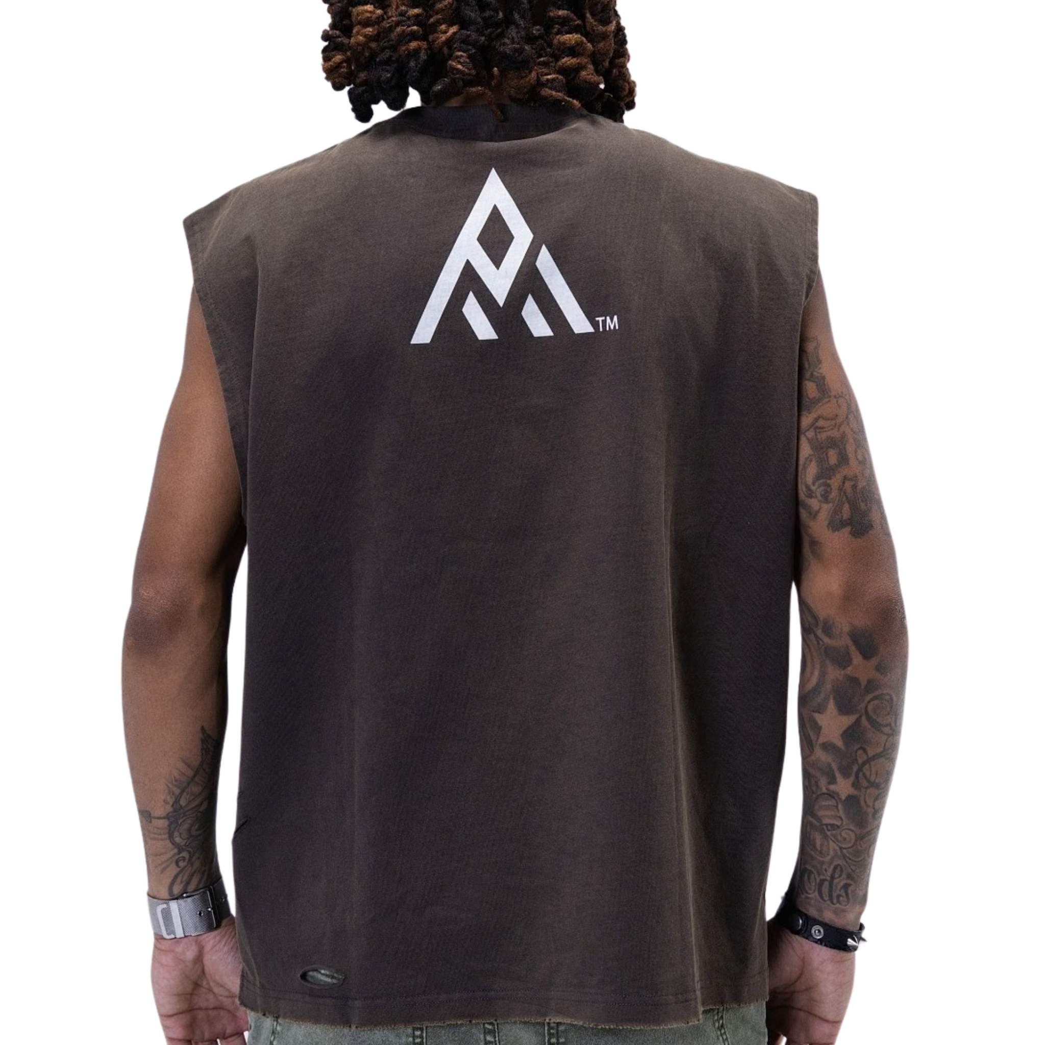 Paper Money sleeveless tank top back view with logo – men’s streetwear tank